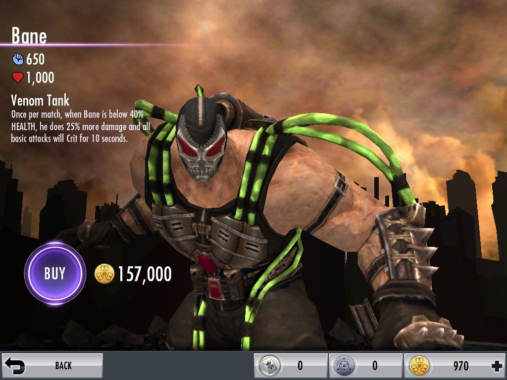 Injustice allows players to purchase characters directly. This is a costly mistake for Warner Brothers.