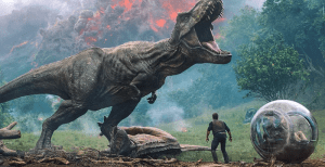 Jurassic World Alive T Res rugiente hombre pequeño bola árboles fuego explosión volcán